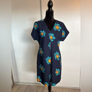 Banana Republic Dress Women’s Size 8P Navy Floral Wedding Guest Spring Summer